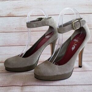 Cole Haan Nike Air Marisa Leather/Suede Ankle Strap Platform Heels Women Size 8B